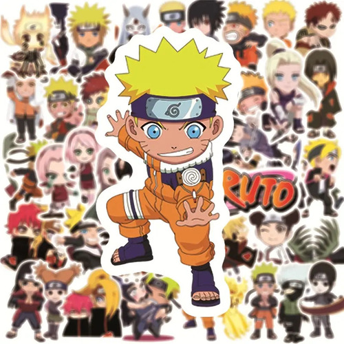 50 Calcomanías Sticker Impermeables De Naruto Anime