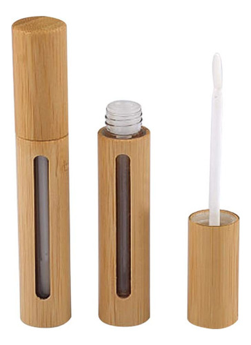 2 Tubos De Brillo De Labios De Bambu Vacios Reutilizables De