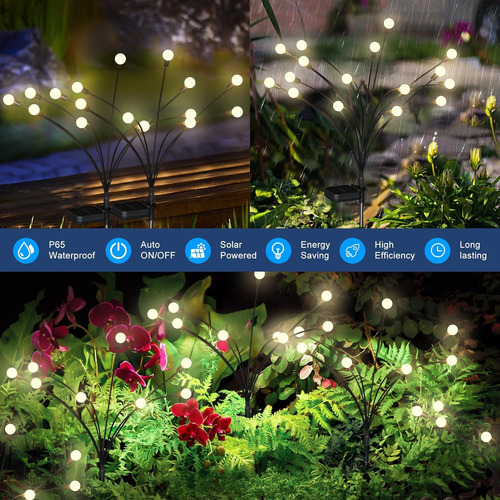 Luces Solares De Jardín Luz Solar Oscilante Mejorada, Bala
