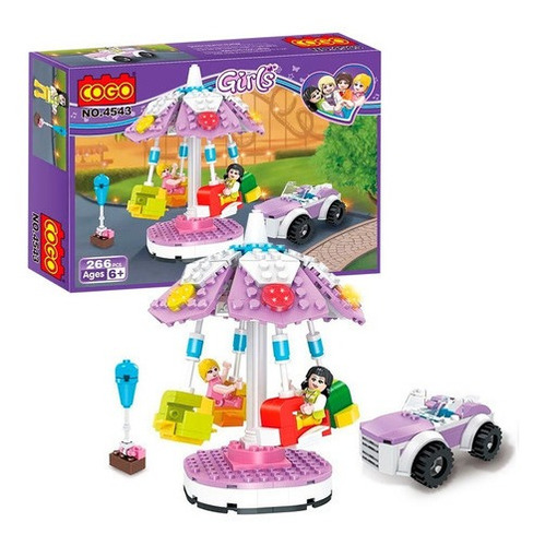 Calesita En Parque De Diversiones Juego Bloques Cogo Girls 266