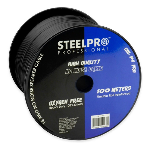 Imagen 1 de 4 de Carrete De Cable Xlr 100m Balanceado Profesional Steelpro