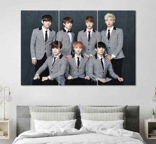 Set 3 Cuadros Bts K-pop Grupo Coreano Canvas Arte 60x90cm 