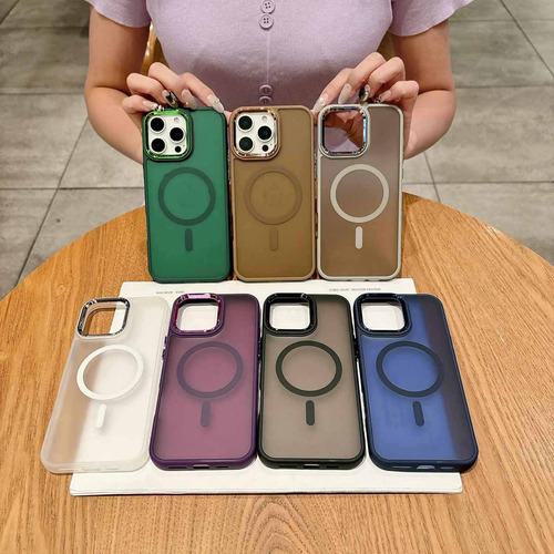 Funda Magsafe Para iPhone 11, 12, 13, 14, 15, 16 Pro, Max, 14 Plus, 15 Plus, 16 Plus, Sensación De Piel, Antihuellas Dac