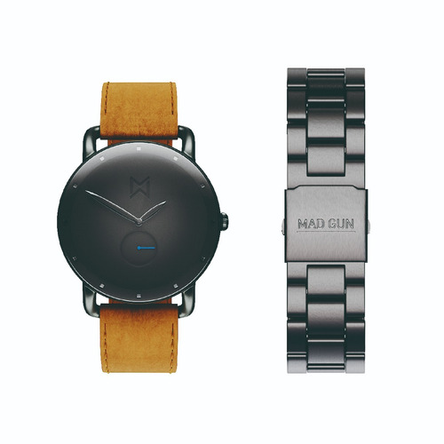 Combo Reloj De Hombre Mad Gun Takoma + Malla Eslabones 20 Mm