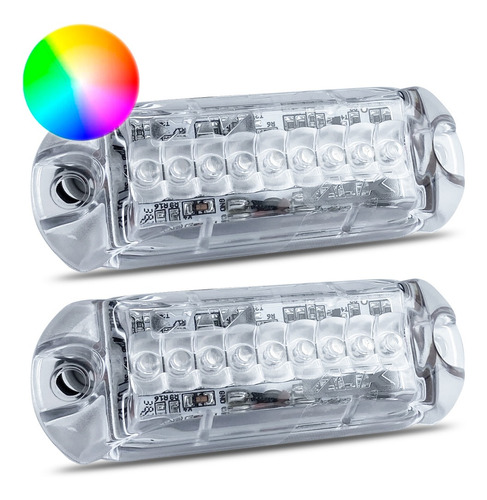Imagem 3 de 9 de 2 Strobo Automotivo Carro Ajk 2 Faróis Rgb Com Controle Novo