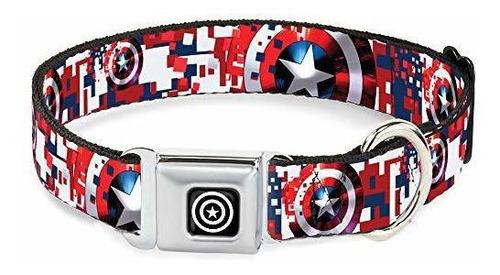 Collar De Perros Seatbelt Buckle Capitán America Mns3f