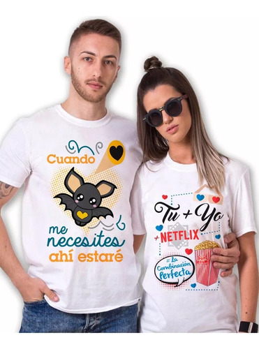 Playeras Dúo Parejas Novios Tu Y Yo Amor San Valentín