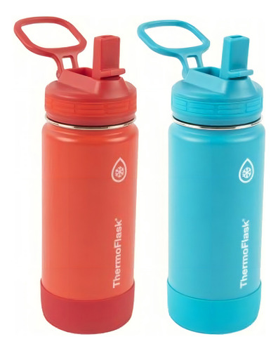 Thermoflask Paquete De 2 Botellas De Agua De Acero Color Rojo/azul