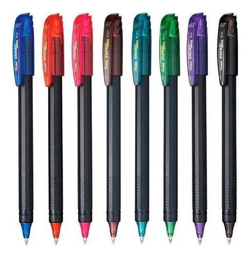 Set Lápiz Tinta Gel Roller Energel Makkuro 0,7 Pentel 8color