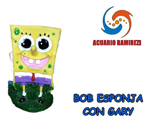 Figura De Resina Bob Esponja Con Gary #73