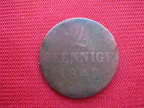 Alemania Hannover 2 Pfennige 1843