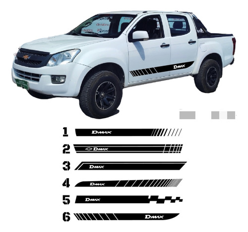 Stickers Adhesivo Chevrolet Dmax Franjas Opciones 