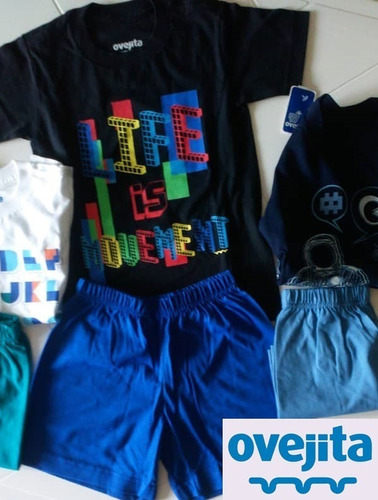 Conjunto Franelas Con Short Ovejita Tallas 2/4/6 Regalo Niño