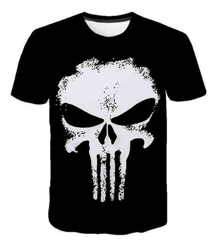 Lhy G Camiseta De Manga Corta Con Estampado 3d De Punisher