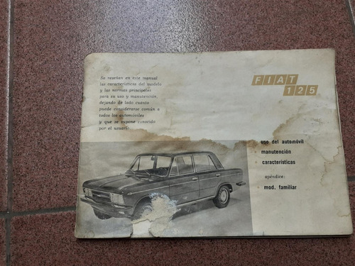 Manual De Usuario Original Fiat 125