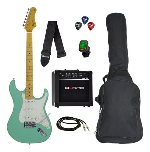 Kit Guitarra Strato Tagima Tg-530 Sg + Bag Cubo Acessórios