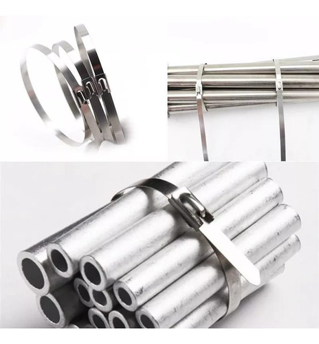 Kit 10x Abraçadeiras Lacre Cabo Aço Inox 5mmx450mm