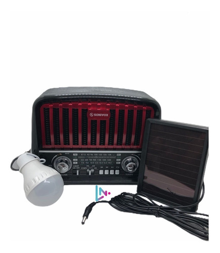 Radio Parlante Am/ Fm/ Usb/ Bluetooth Kit Con Panel Solar 