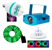 Comprar Combo 4 Luces Dj Fiesta Bola Led Foco Luz Navidad Efectos