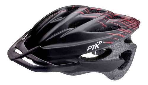 Capacete Ciclismo Runner Preto/vermelho Ptk C/regulagem