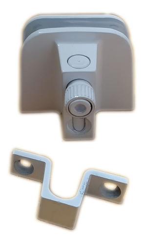 Trinco + Capuchinho Para Porta E Janela Vidro Blindex Branco