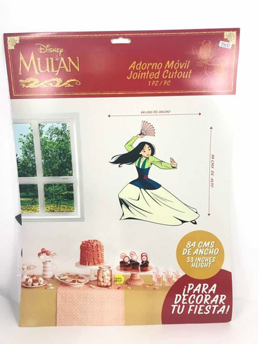 Adorno Movil Princesa Mulan Disney Fiesta Decoración Gm