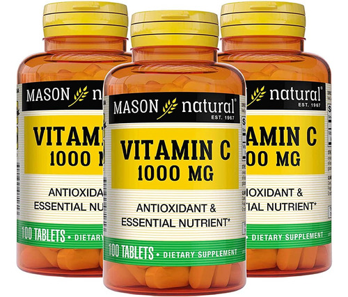 Vitamina C 1000mg Defensas & Síntesis De Colágeno 03 Frascos