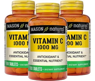 Vitamina C 1000mg Eleva Defensas & Antioxidante 03 Frascos