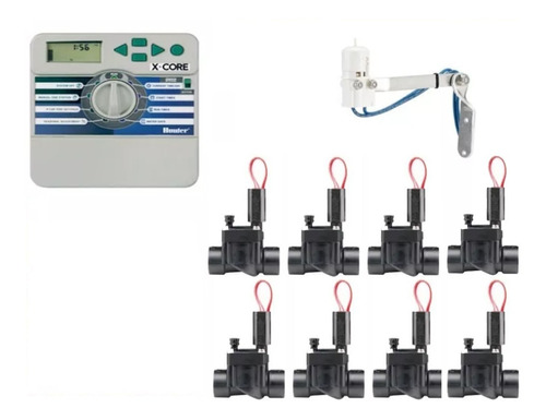 Kit Riego Hunter Programador+8 Solenoide+mini Clik Lgt