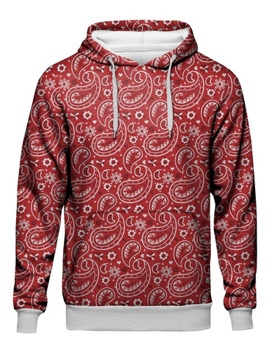 Blusa Moletom Capuz Paisley Retro Gangsta Gangster Bloods