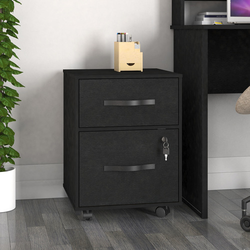 Archivero Esencial Playcon 2 Cajones 42x40x56cm Tzalam Color Negro Liso