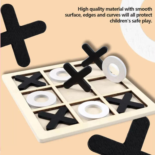 Juego De Ajedrez De Tres En Raya De Madera, Juego De Ajedrez