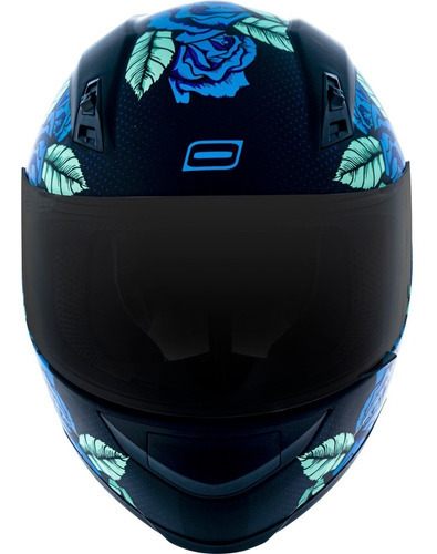 Capacete Norisk Ff391 Stunt Bed Of Roses Azul Tamanho do capacete 54 / XS