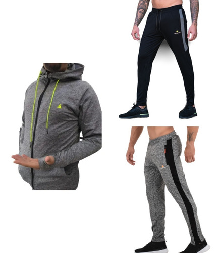 Combo Hombre!! Campera Deportiva G+ 2 Pantalones Chupines