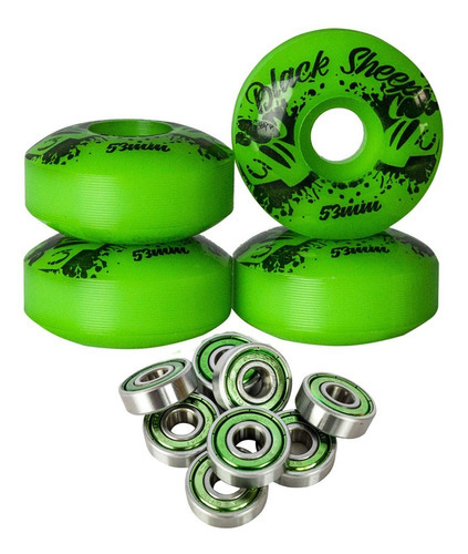 Rodinha Skate Black Sheep 97a 53mm E Rolamento Abec 9