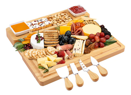 Tablas Grandes De Bambú Para Embutidos Y Quesos Ideal Para