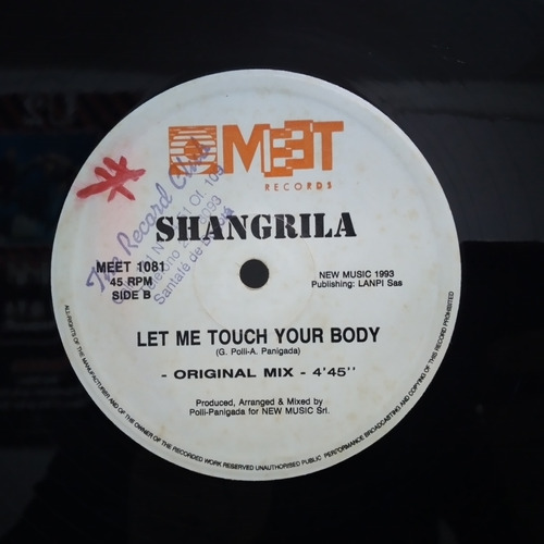 Shangrila - Let Me Touch Your Boda Vinilo Maxi Sensillo