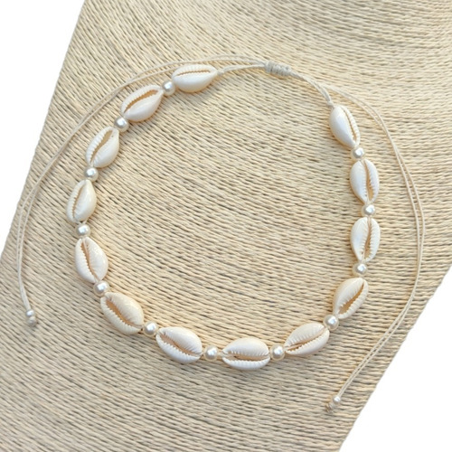 6 Collares Choker Caracoles Buzios Naturales Perlas Blancas