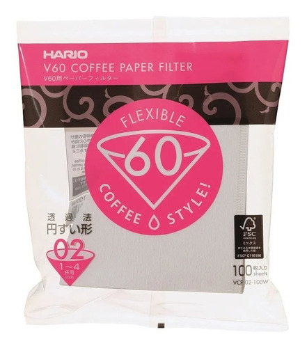 Filtro Papel Branco P/coar Hario Café V60-02-barista-100un