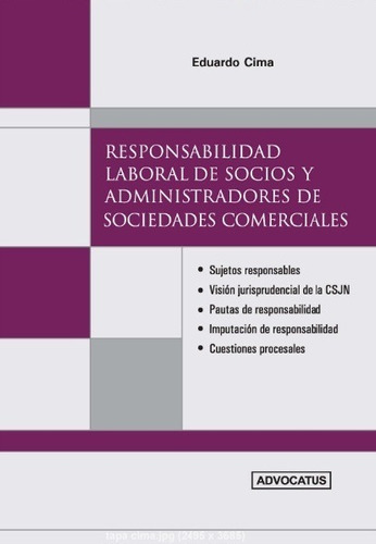 Responsabilidad Laboral De Socios Soc. Com. Cima Advocatus