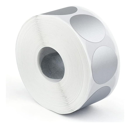 1 Rollo 1000 Pcs 1 Redondas Pegatinas De Rascar Autoad...
