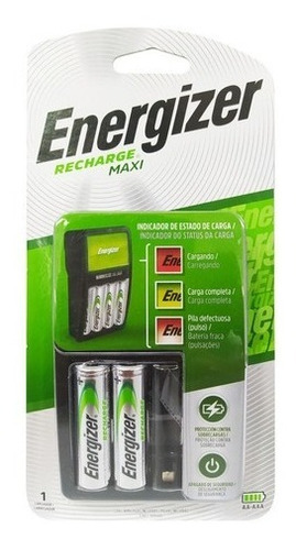 Cargador De Pilas + 2 Pilas Aa Energizer Maxi