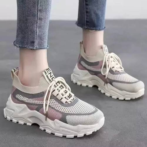 Zapatillas De Tenis Transpirables Color Block Para Mujer