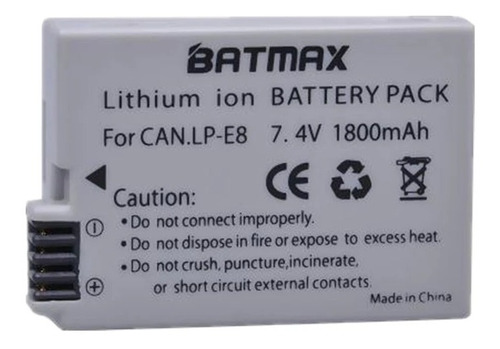 Bateria Batmax Generica Lp-e8 1800 Mha Para T2i T3i T4i T5i
