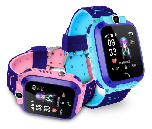 Q12 Niños Smartwatch 2g Full Hd Lcd Smartwatch Con Cámara Soporte Chip Sim, Música, Juegos X60 Color Rosa Azul 2g Smartwatch Sos Smartwatch
