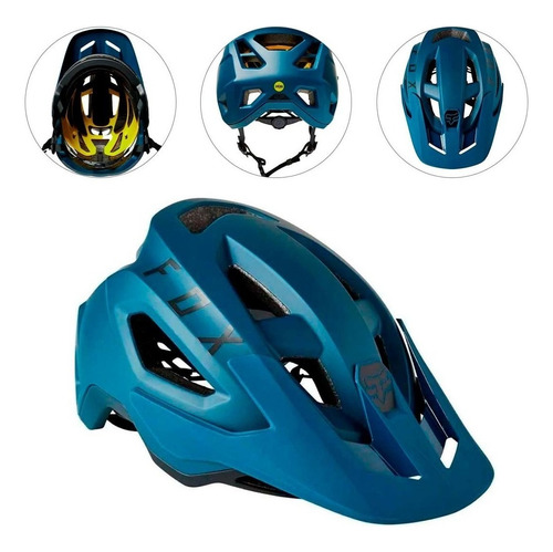 Capacete Fox Speedframe Azul Escuro Com Mips Ciclismo 21 Tamanho M