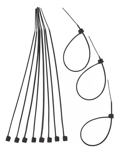 Abracadeira De Nylon Preta C/1000 Un 3,6x300 Flex - 30 Cm Cor Preto