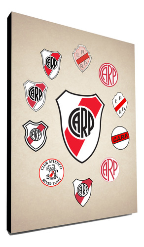 Cuadro River Plate Escudos Históricos 40x30 Cm
