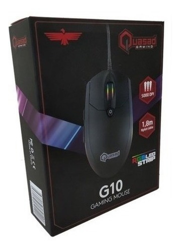 Mouse Gaming Quasad Pc Qm-g10 Rgb Led Strip 5000 Dpi 1.8mts 