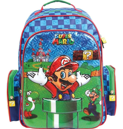 Mochila Escolar Super Mario Bros Holograf.3bol